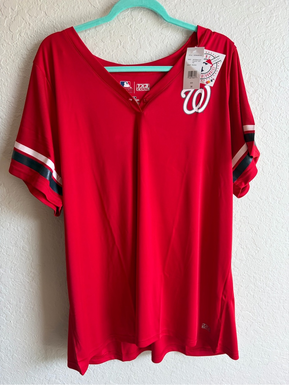 Washington Nationals MLB Genuine Red Jersey T-Shirt - Women’s 3X Plus Size NWT